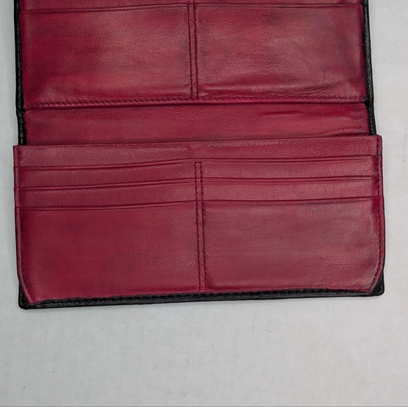 Vintage Coach Bleecker Black Signature Jacquard Canvas & Leather Buckle Wallet - Picture 10 of 14